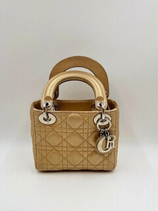 Dior Mini Lady Dior Tote in Metallic Gold - Picture 1 of 8